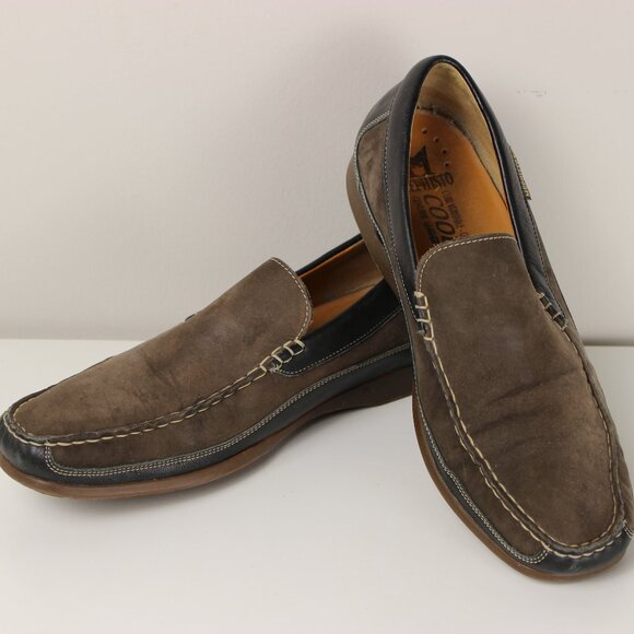 Mephisto Other - Mephisto Cool-Air Loafers Men's 12 Nubuck Leather Brown Black Slip On Shoes
